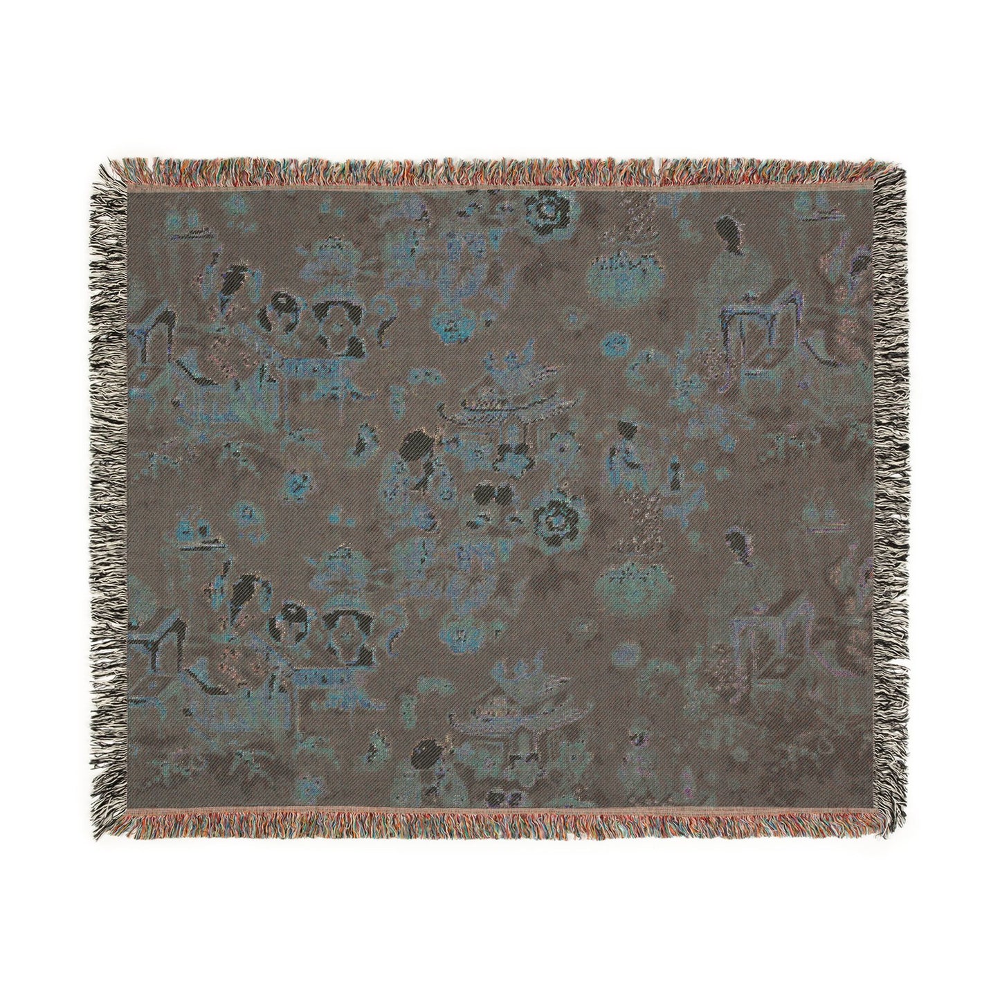 002_a-chinese-tea-party-furnishing-fabric | Woven Tapestry Blanket