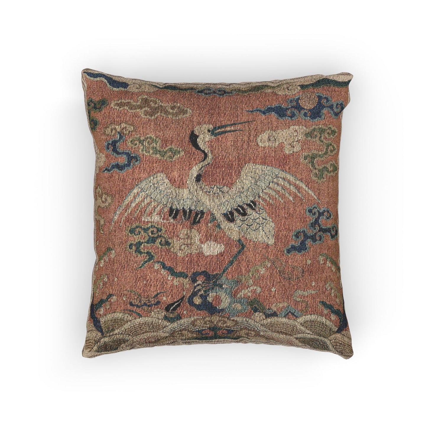 144_rank-badge-with-crane | Woven Pillow
