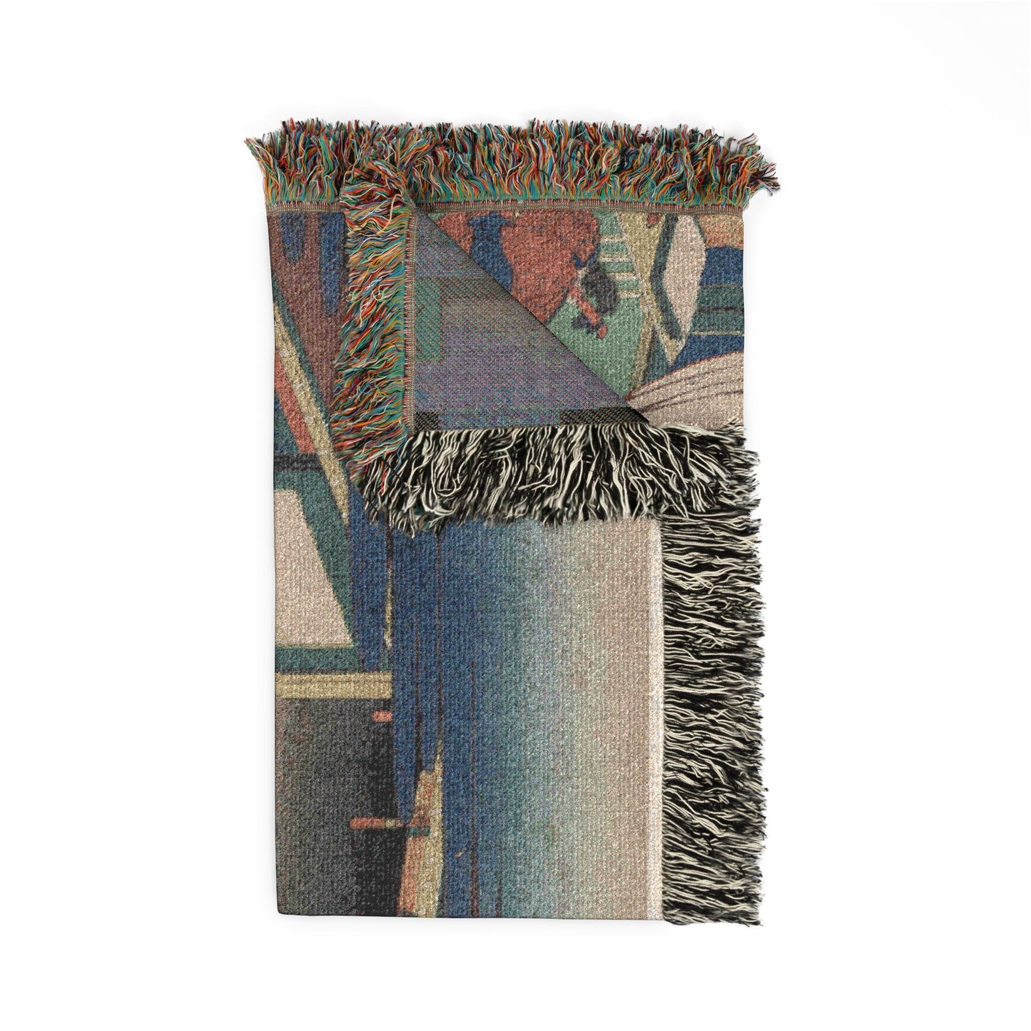 Poem by Emperor Sanjo, from the series One Hundred Poems by One Hundred Poets Explained by an Old Nurse Woven Throw Blanket