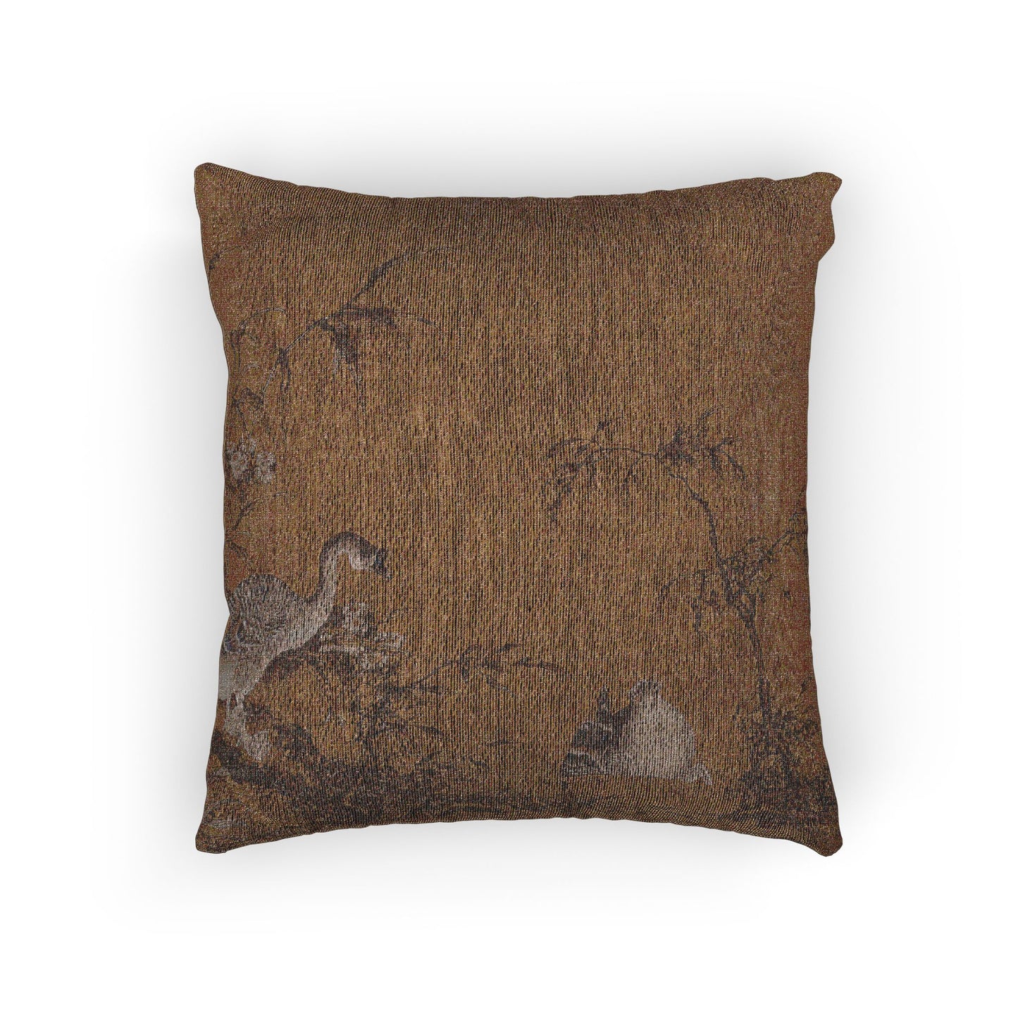 Geese on a Riverbank Woven Pillow