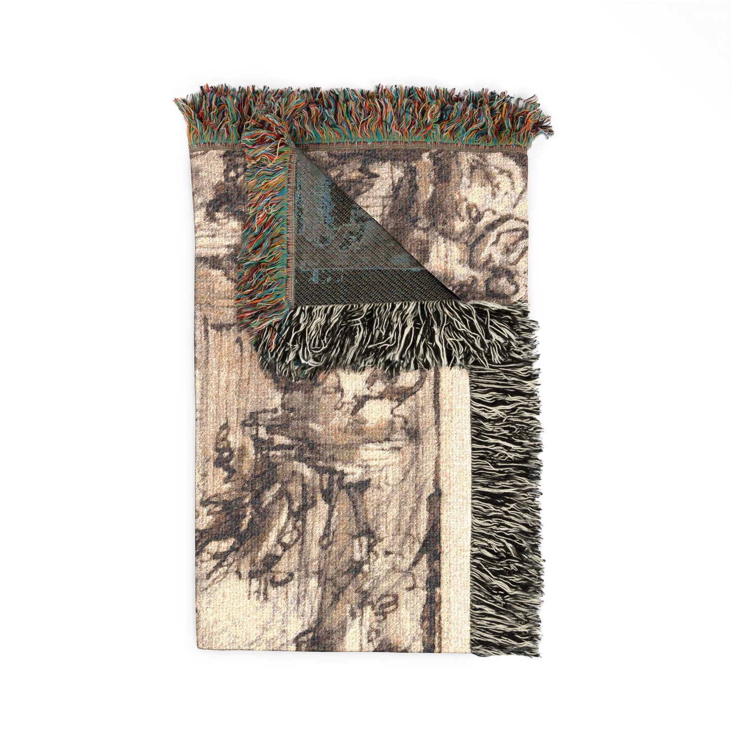 Sacrificial Offering in a Temple Woven Throw Blanket