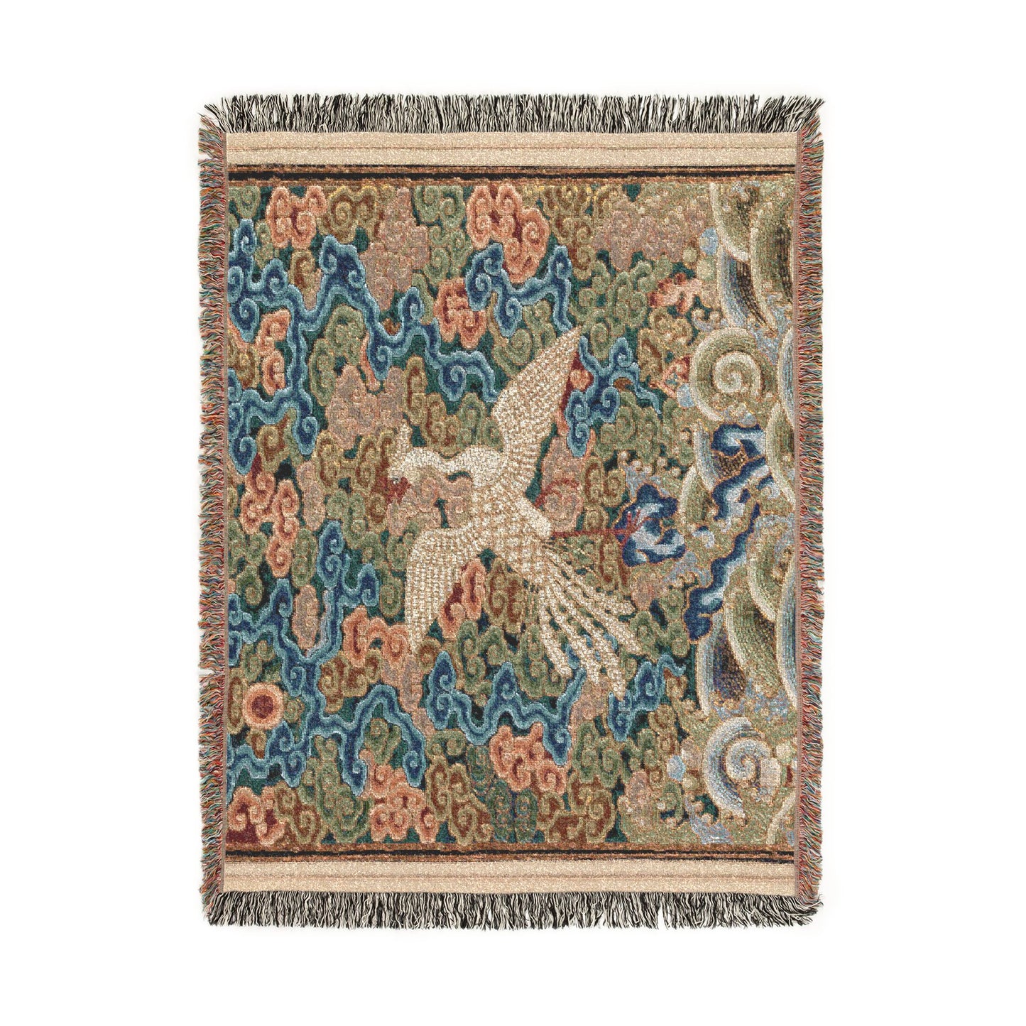 148_rank-badge-with-silver-pheasant | Woven Tapestry Blanket