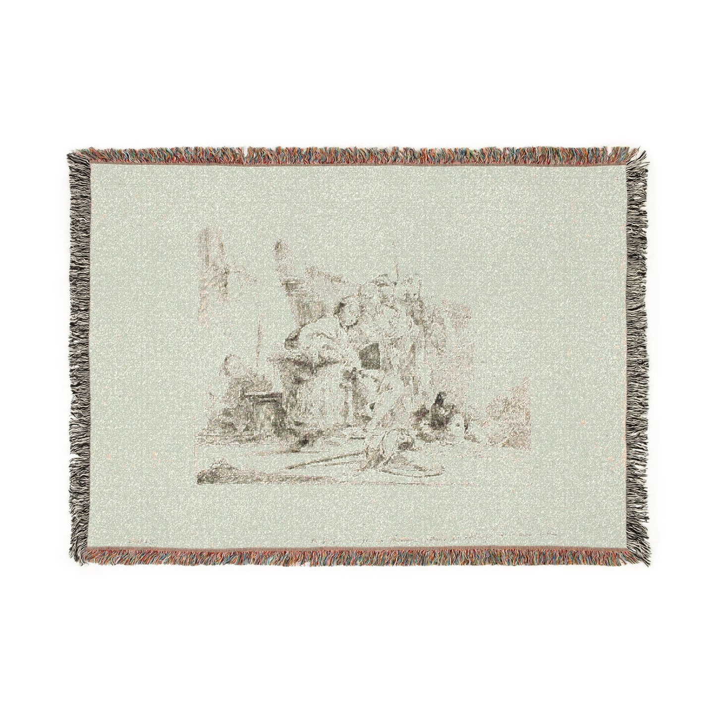 Giovanni Battista Tiepolo - Seated Youth Leaning Against an Urn, from Capricci | Woven Tapestry Blanket