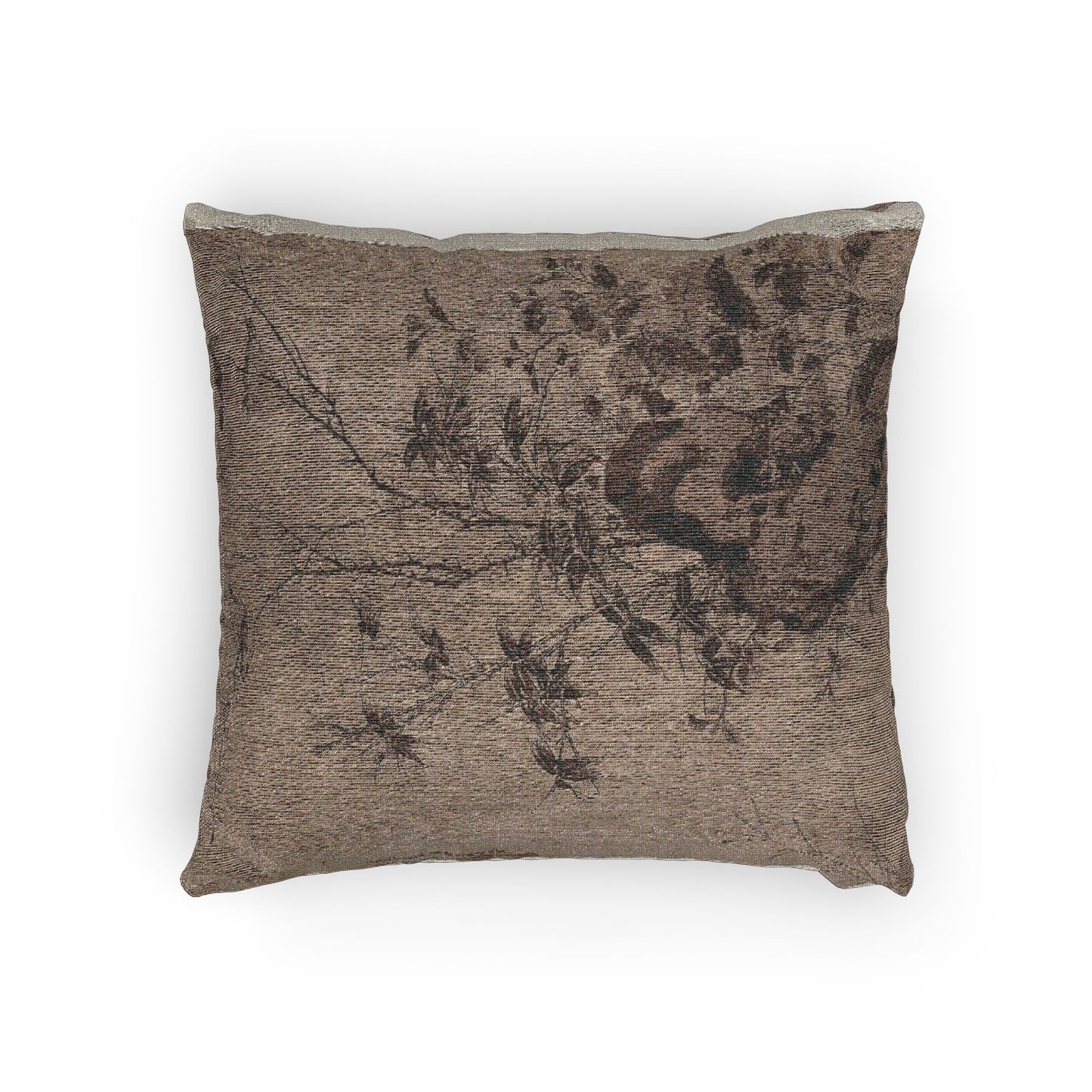 Quails and Sparrows in an Autumn Scene Woven Pillow