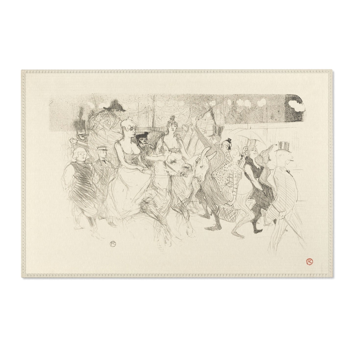 Henri de Toulouse-Lautrec - A Gala Evening at the Moulin Rouge | Area Rug