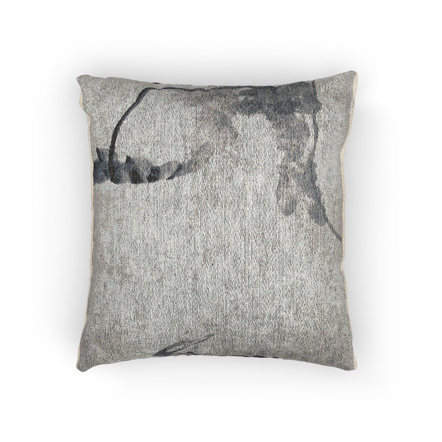 Lotus and Waterfowl Woven Pillow