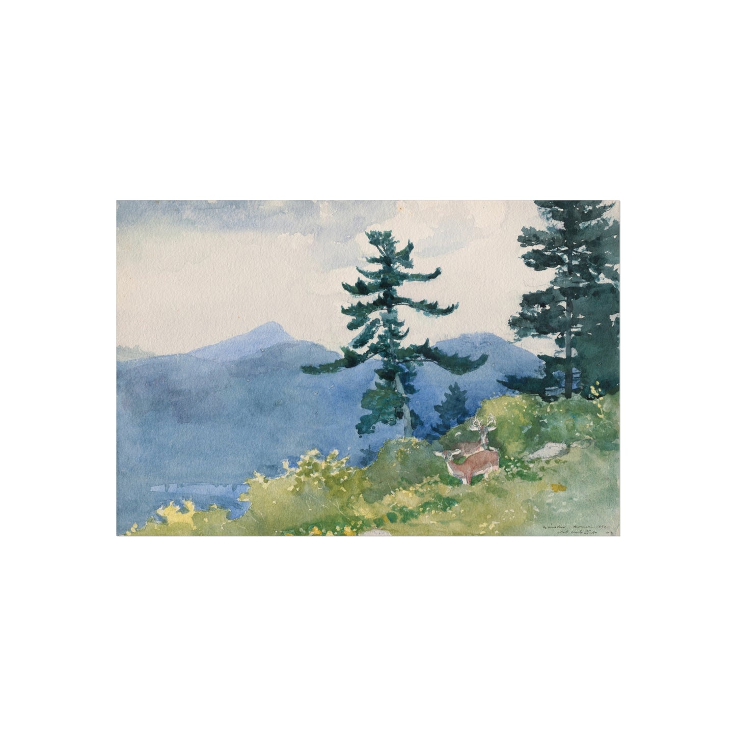 Winslow Homer - North Woods Club, Adirondacks (The Interrupted Tete-a-Tete) | Fine Art Poster