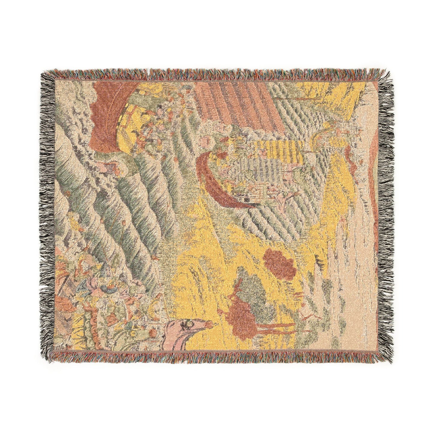 The Fierce Battle of Red Cliff Woven Throw Blanket