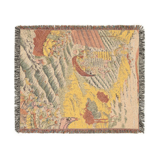 The Fierce Battle of Red Cliff Woven Throw Blanket