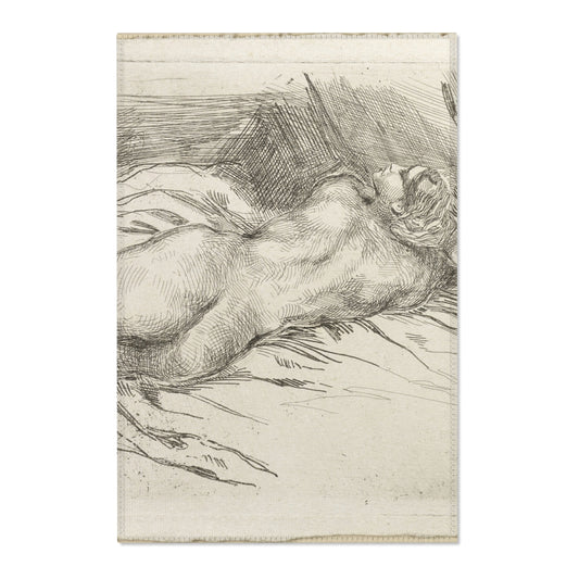 Study of a Woman Seen from the Back — Delacroix Area Rug