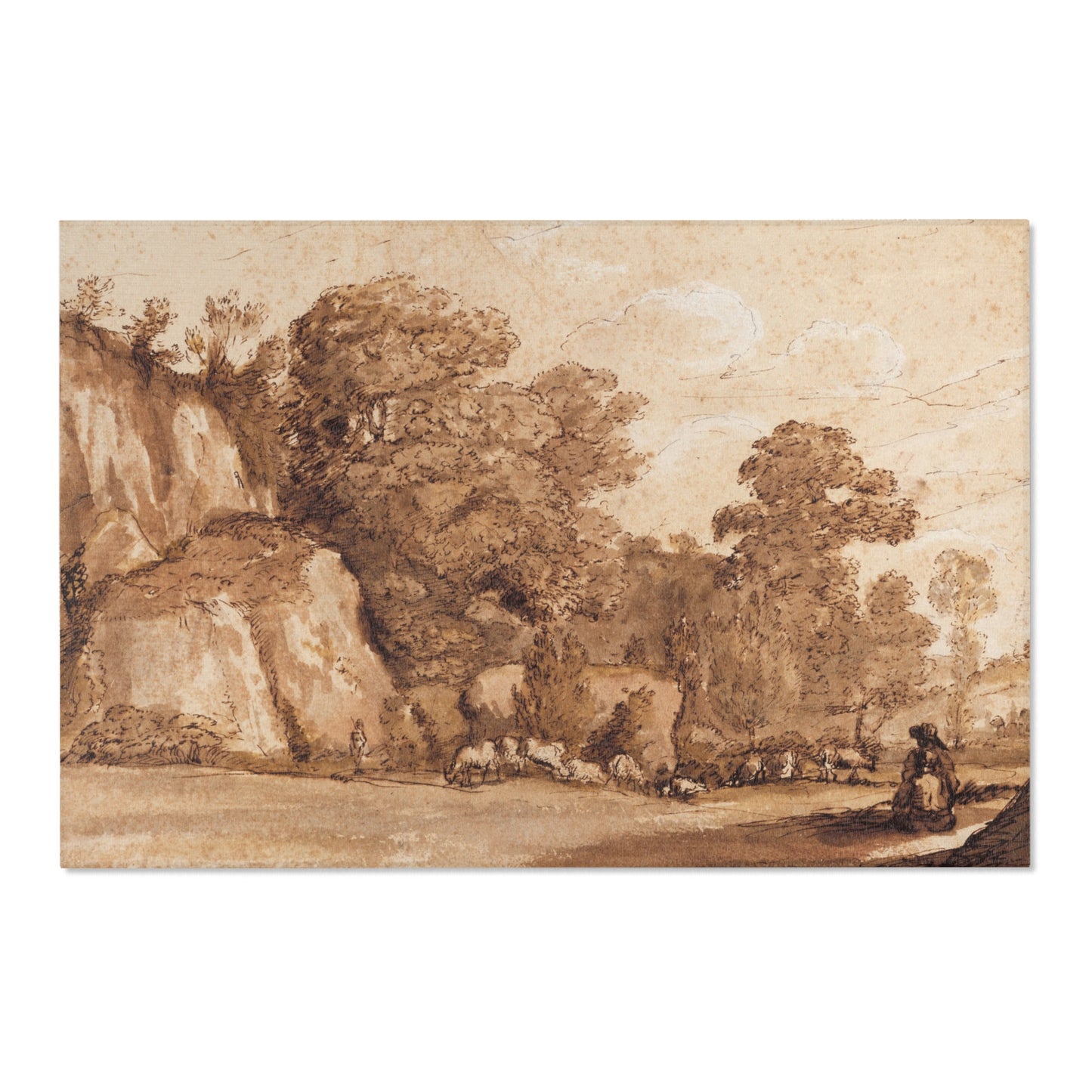 Claude Lorrain - A Rocky Hillside | Area Rug