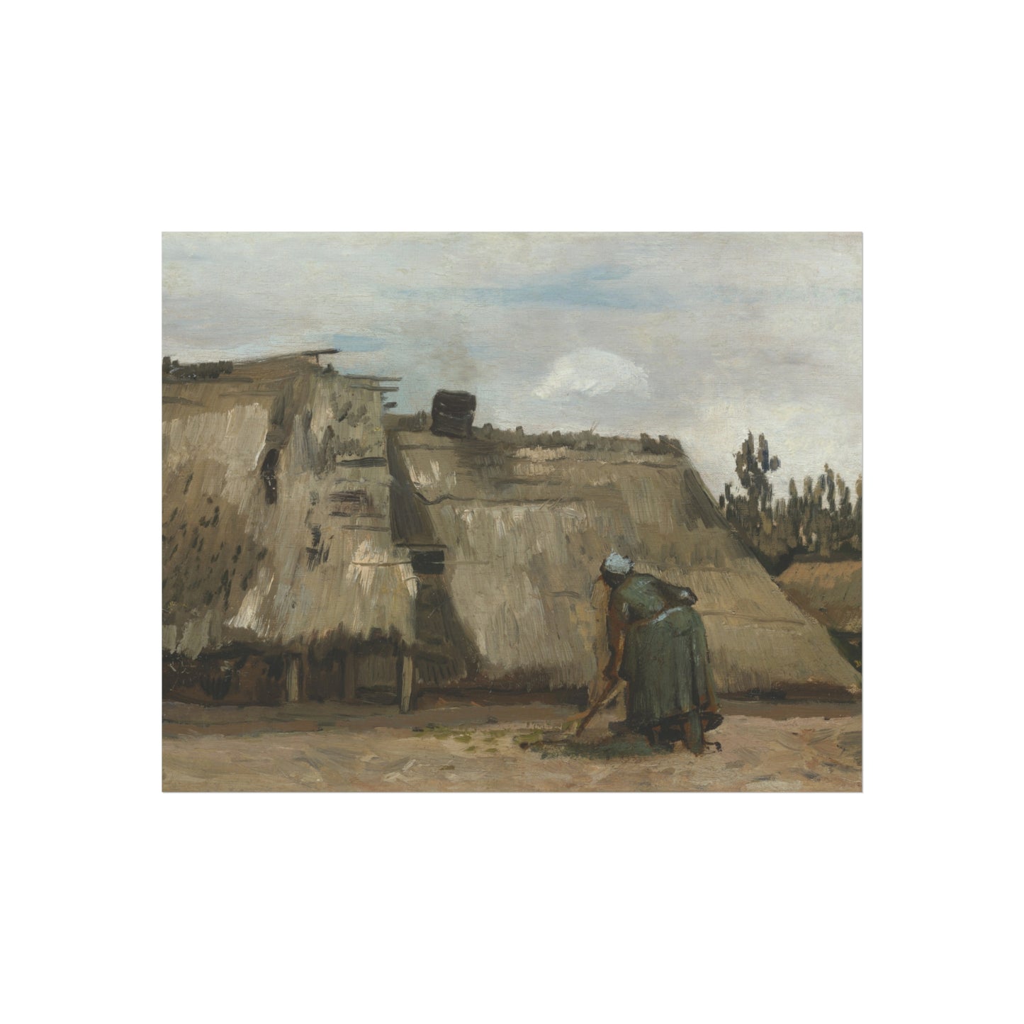 Vincent van Gogh - A Peasant Woman Digging in Front of Her Cottage | Fine Art Poster