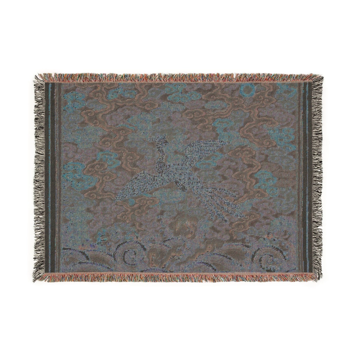 148_rank-badge-with-silver-pheasant | Woven Tapestry Blanket