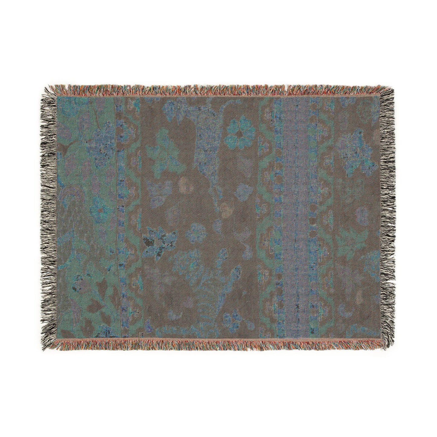Tigers Chasing Deer, with Dragon Woven Throw Blanket
