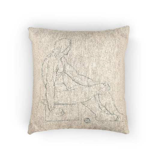 Seated Male Nude (style of David) Pillow