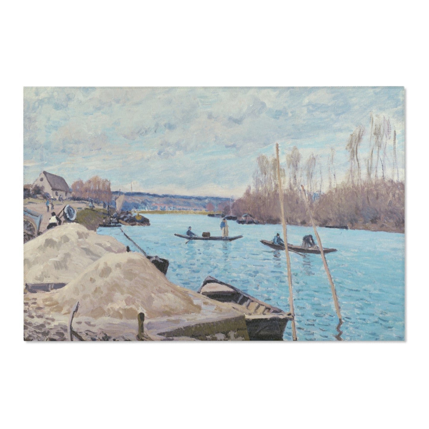 Alfred Sisley - The Seine at Port-Marly, Piles of Sand | Area Rug