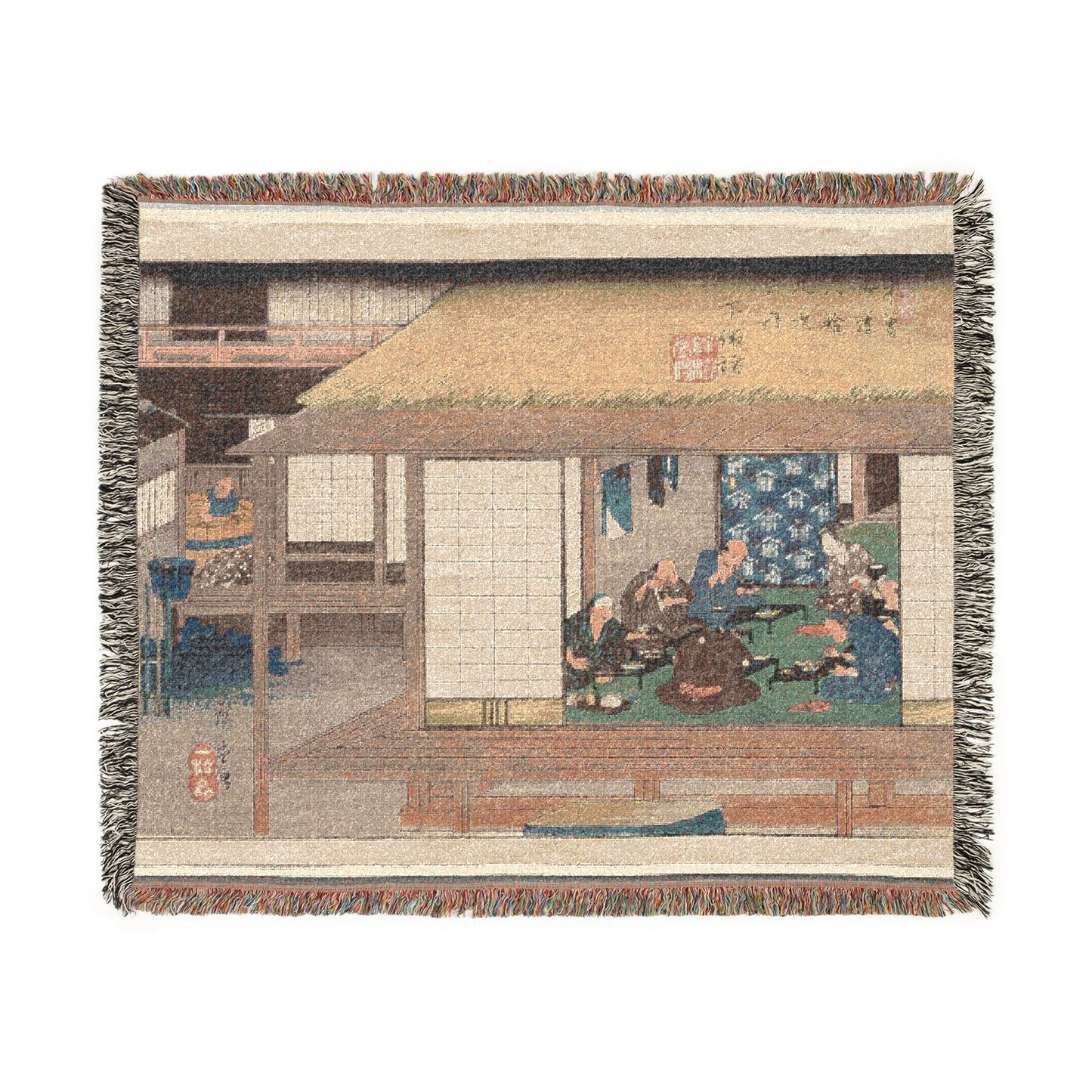 Shimosuwa, from Sixty-Nine Stations of the Kisokaidō Woven Throw Blanket