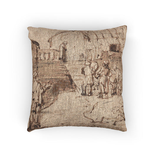 Noah's Ark — Rembrandt van Rijn Woven Pillow