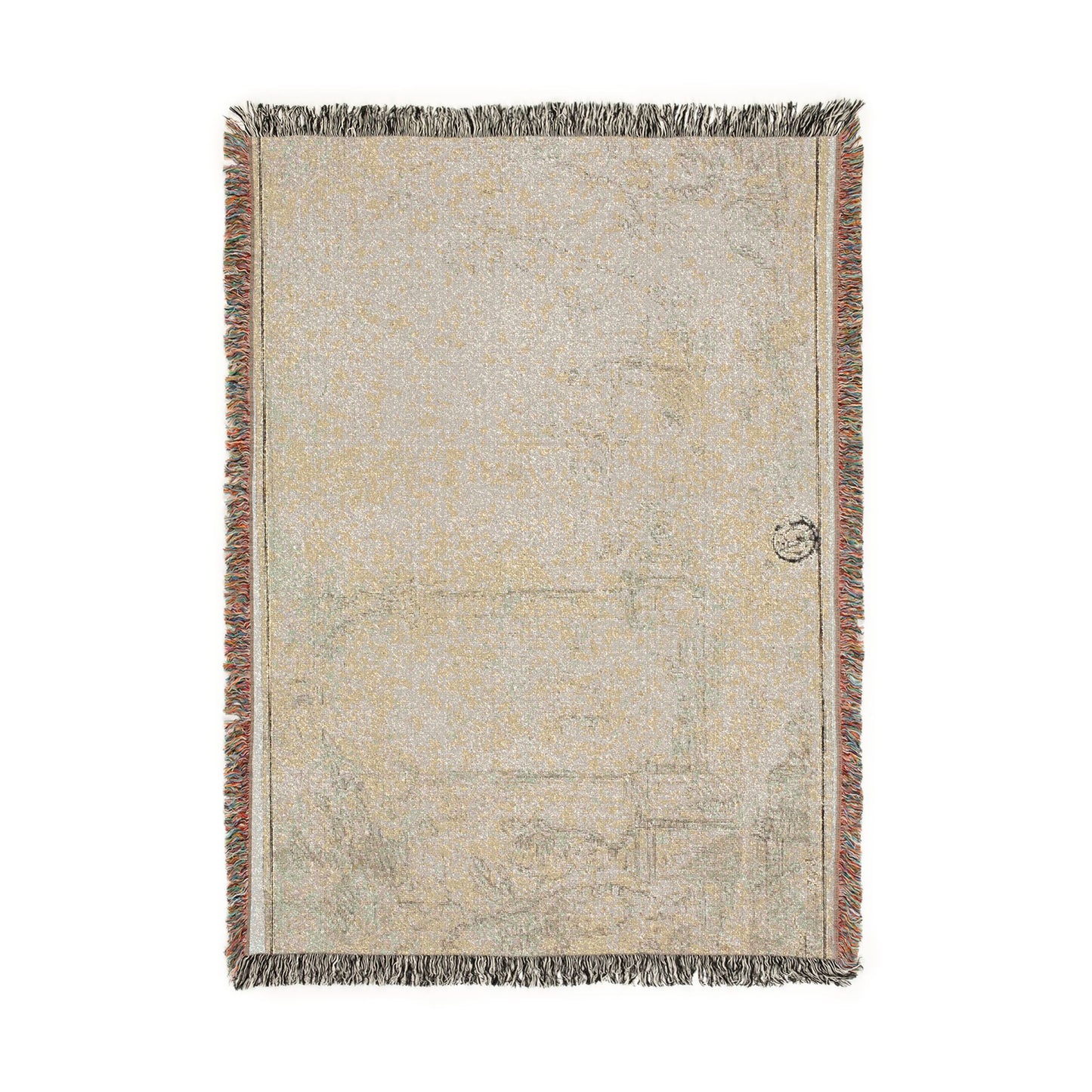 Style of Francesco Guardi - Ruins in a Park, Two Figures | Woven Tapestry Blanket