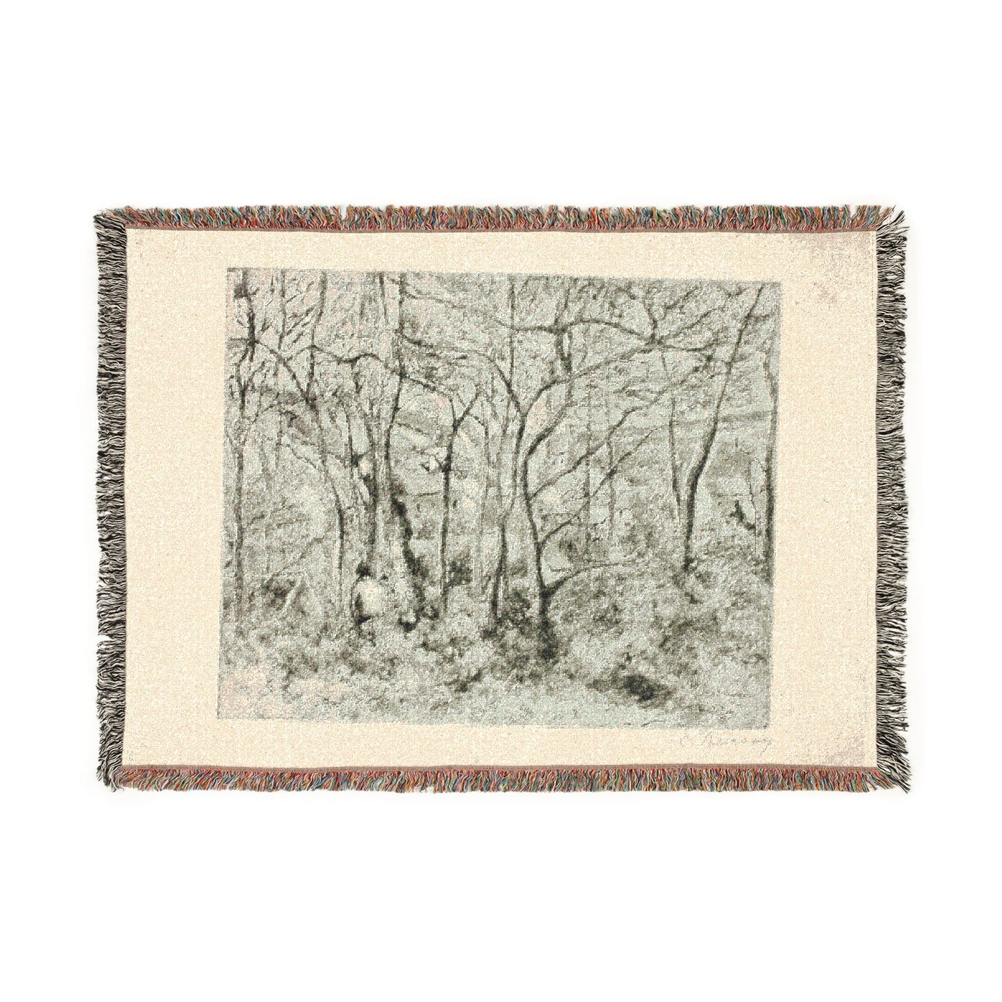 Camille Pissarro - Woodlands at the Hermitage | Woven Tapestry Blanket