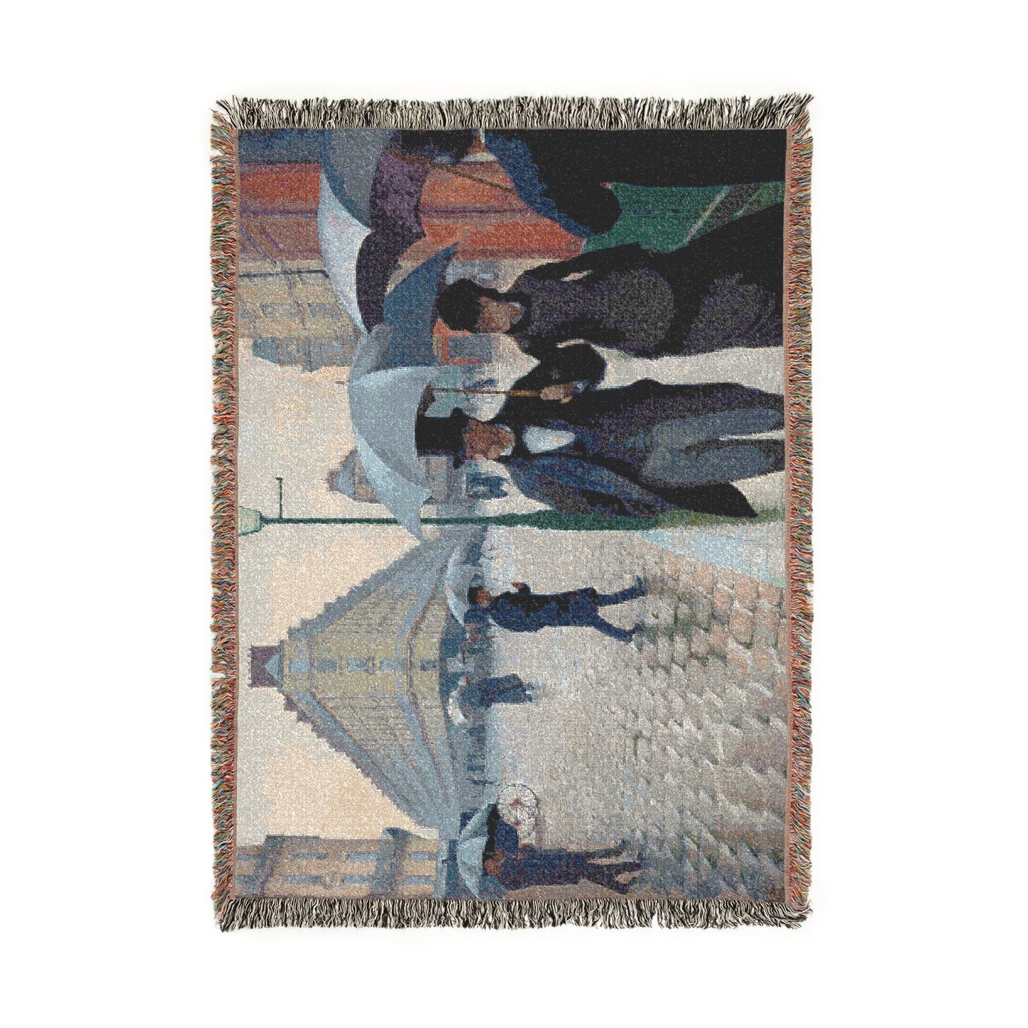 Gustave Caillebotte - Paris Street; Rainy Day | Woven Tapestry Blanket