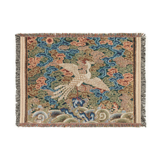 Rank Badge with Silver Pheasant I Tapestry Blanket