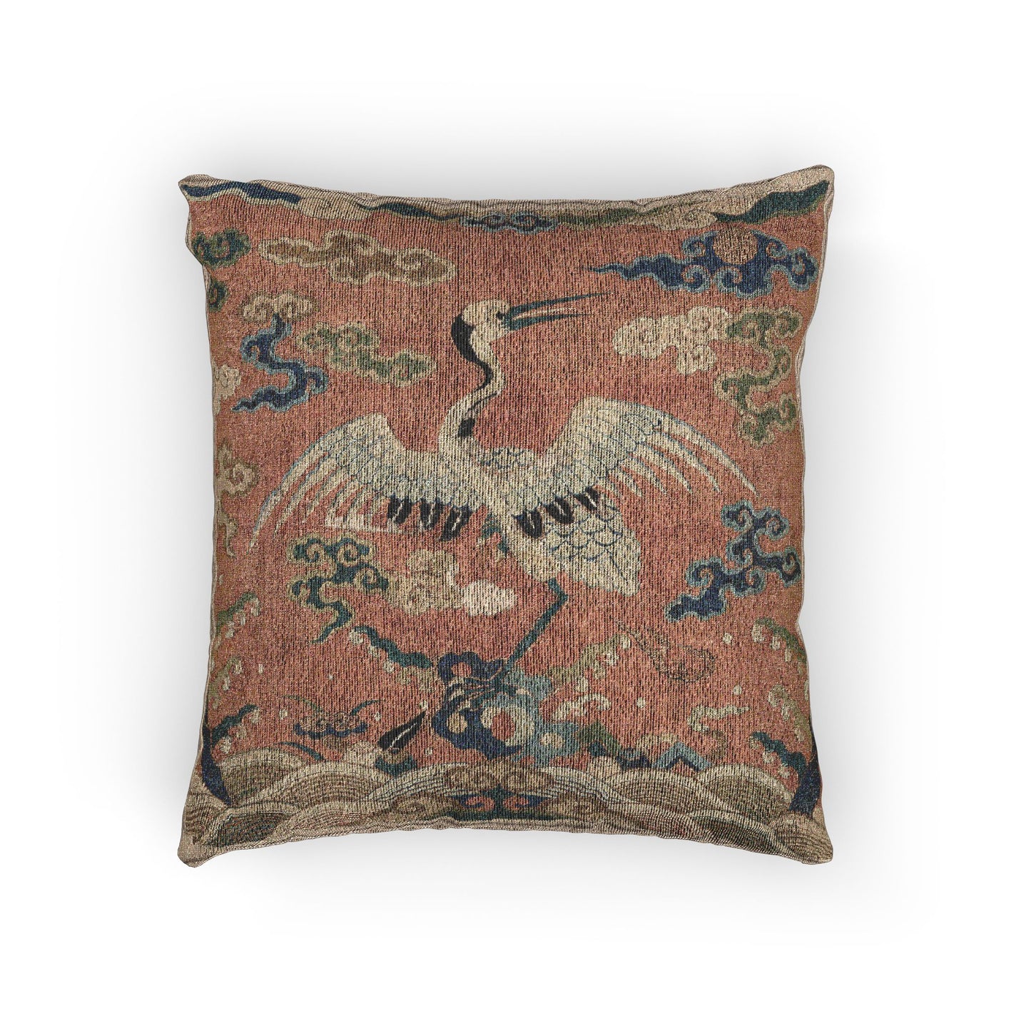 144_rank-badge-with-crane | Woven Pillow