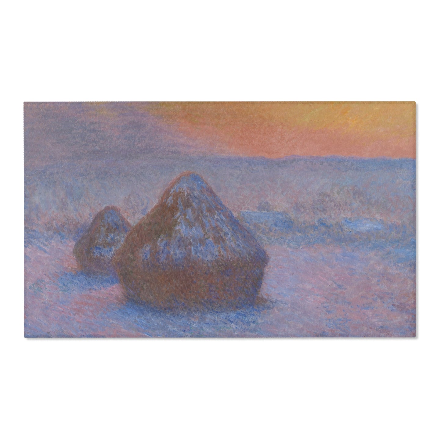Claude Monet - Stacks of Wheat (Sunset, Snow Effect) | Area Rug