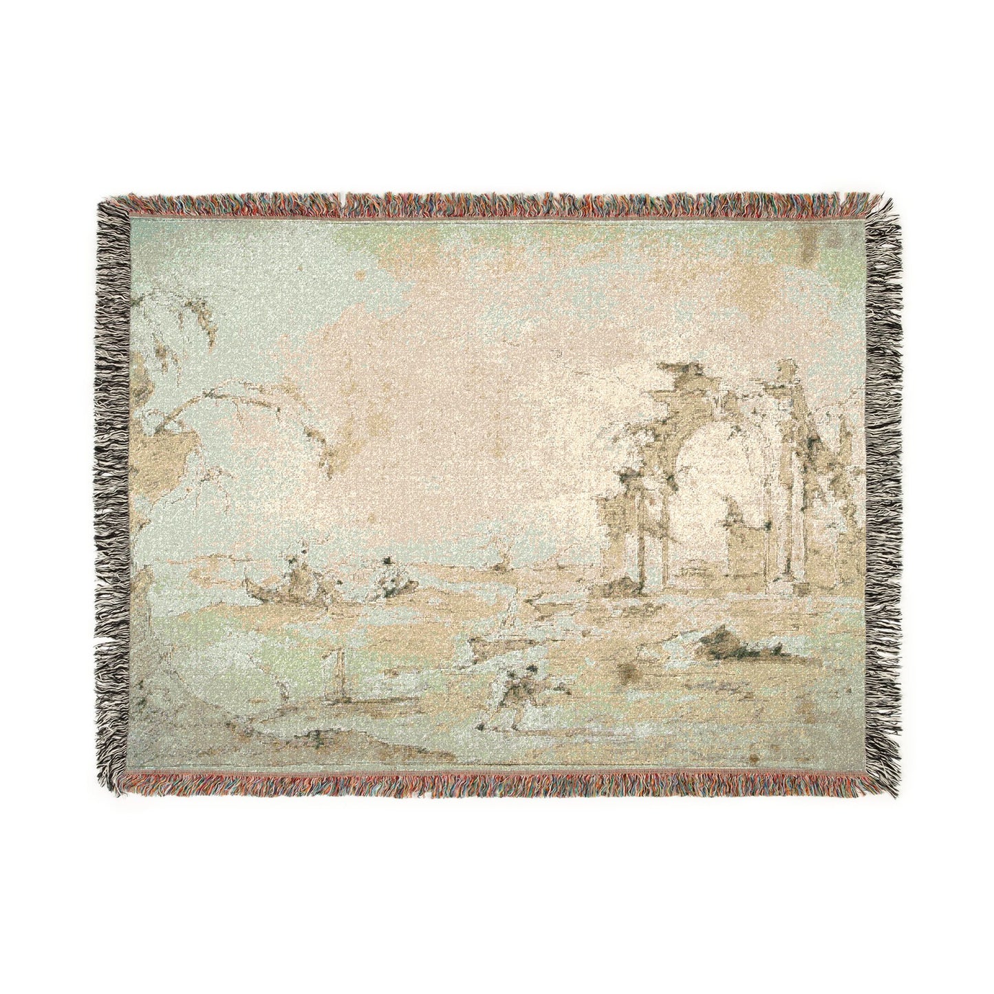 Francesco Guardi - Capriccio with a Squall on the Lagoon | Woven Tapestry Blanket