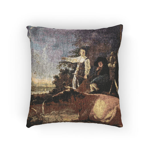 Cattle with Shepherds — Aelbert Cuyp Woven Pillow