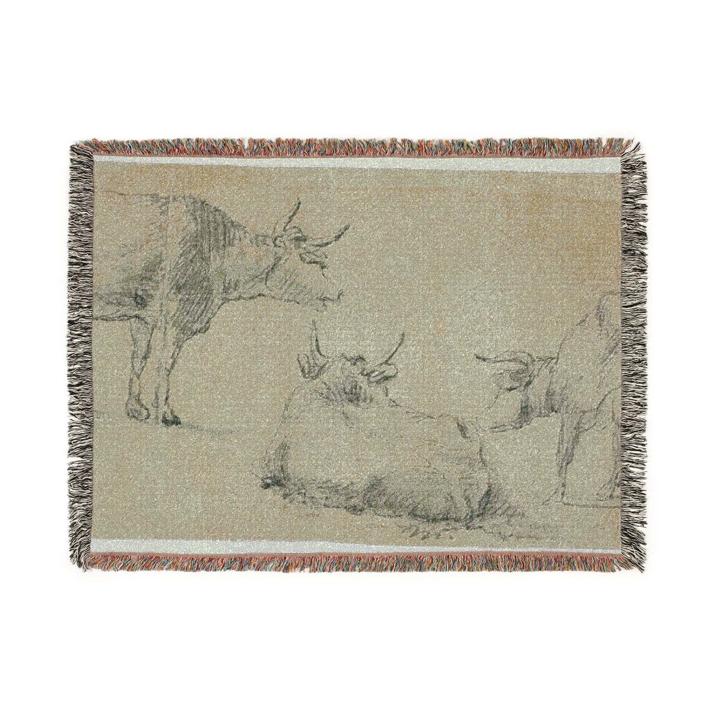 Aelbert Cuyp - Three Sketches of Cows | Woven Tapestry Blanket