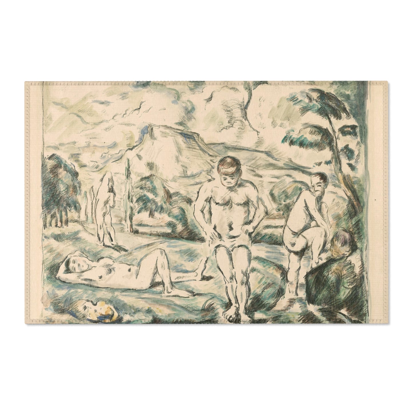 Paul Cezanne - Large Bathers | Area Rug