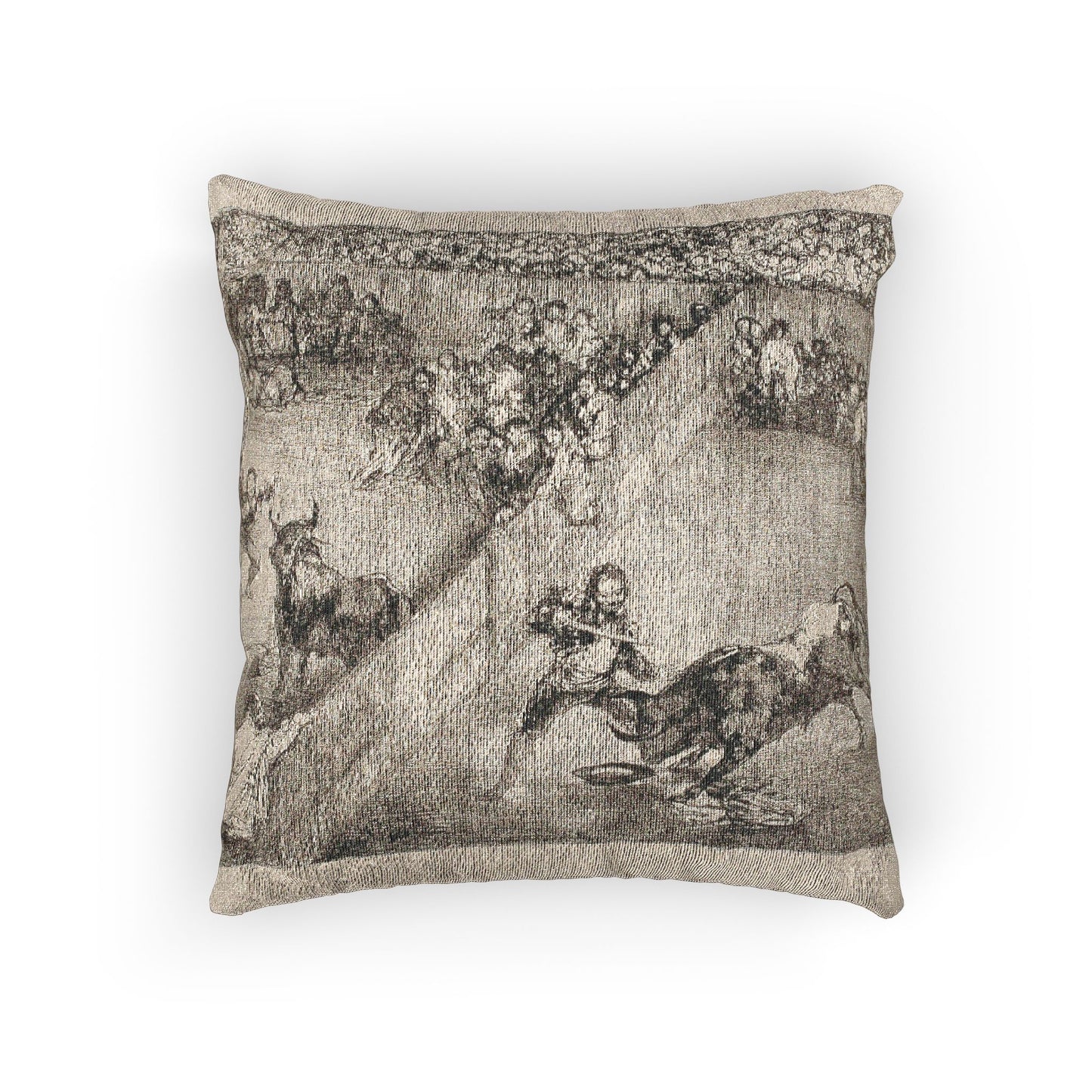 Francisco José de Goya y Lucientes - Bullfight in a divided ring, from The Bulls of Bordeaux | Woven Pillow