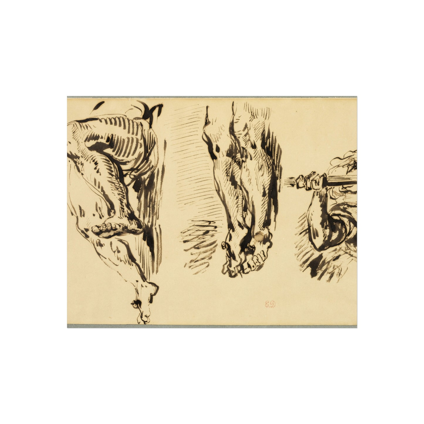 Eugène Delacroix - Study of Arms and Legs of Christ Crucified | Fine Art Poster