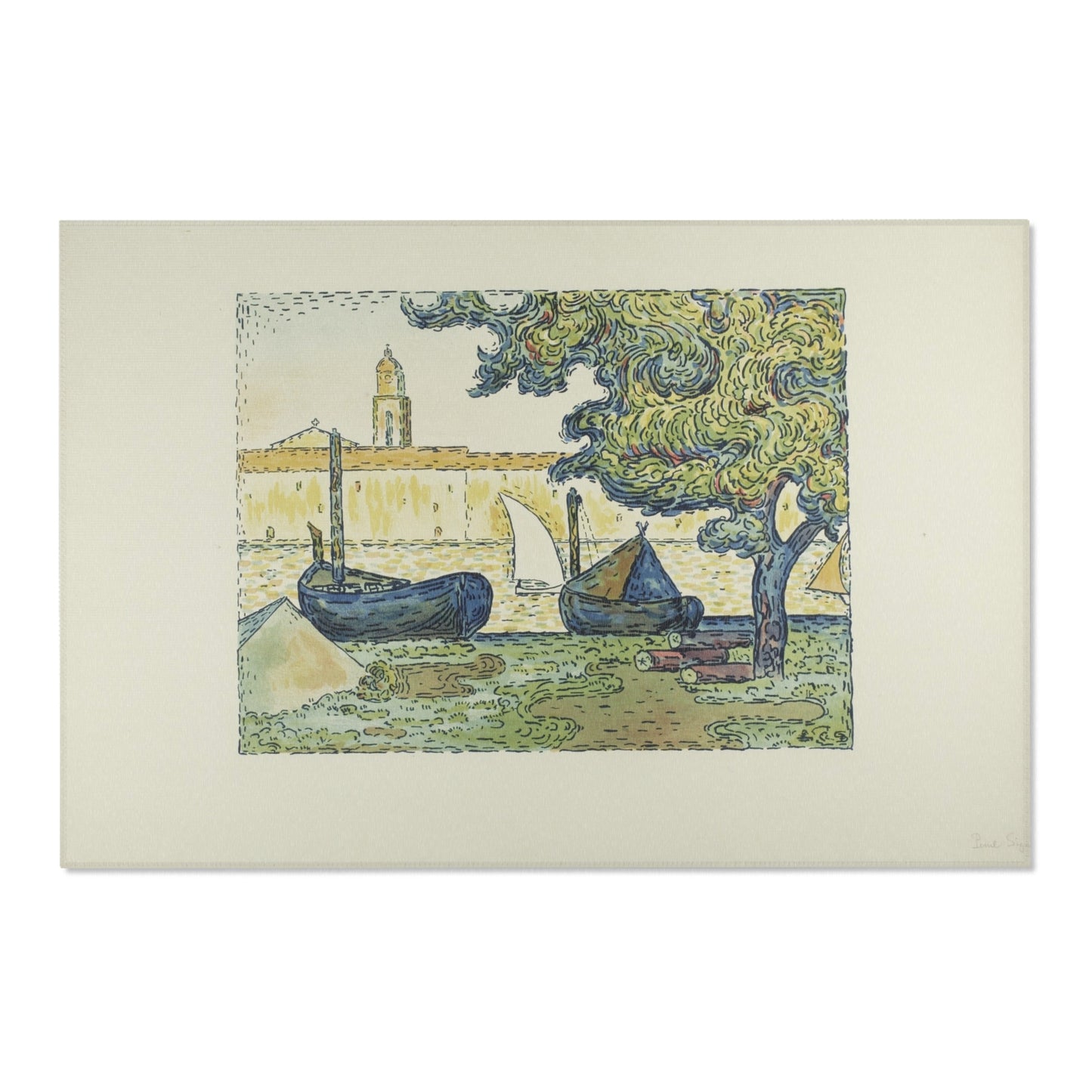 Paul Signac - The Port of St. Tropez II, from the seventh album of L'Estampe originale | Area Rug
