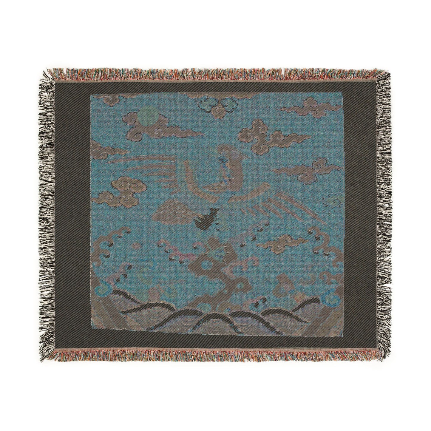 142_rank-badge-with-mandarin-duck | Woven Tapestry Blanket