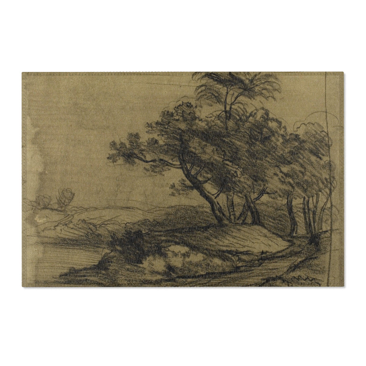 River Bank with Trees — Constable Area Rug
