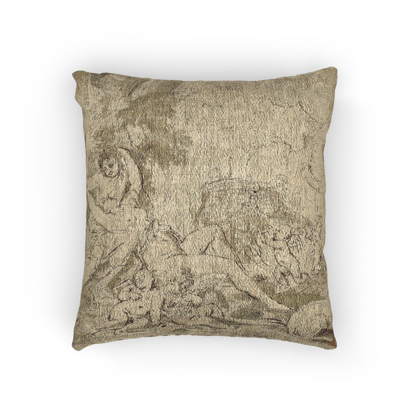 Nicolas Poussin - Figures, Chariot and Dog | Woven Pillow