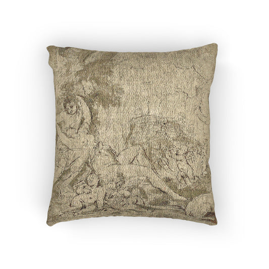 Figures, Chariot and Dog — Poussin Pillow