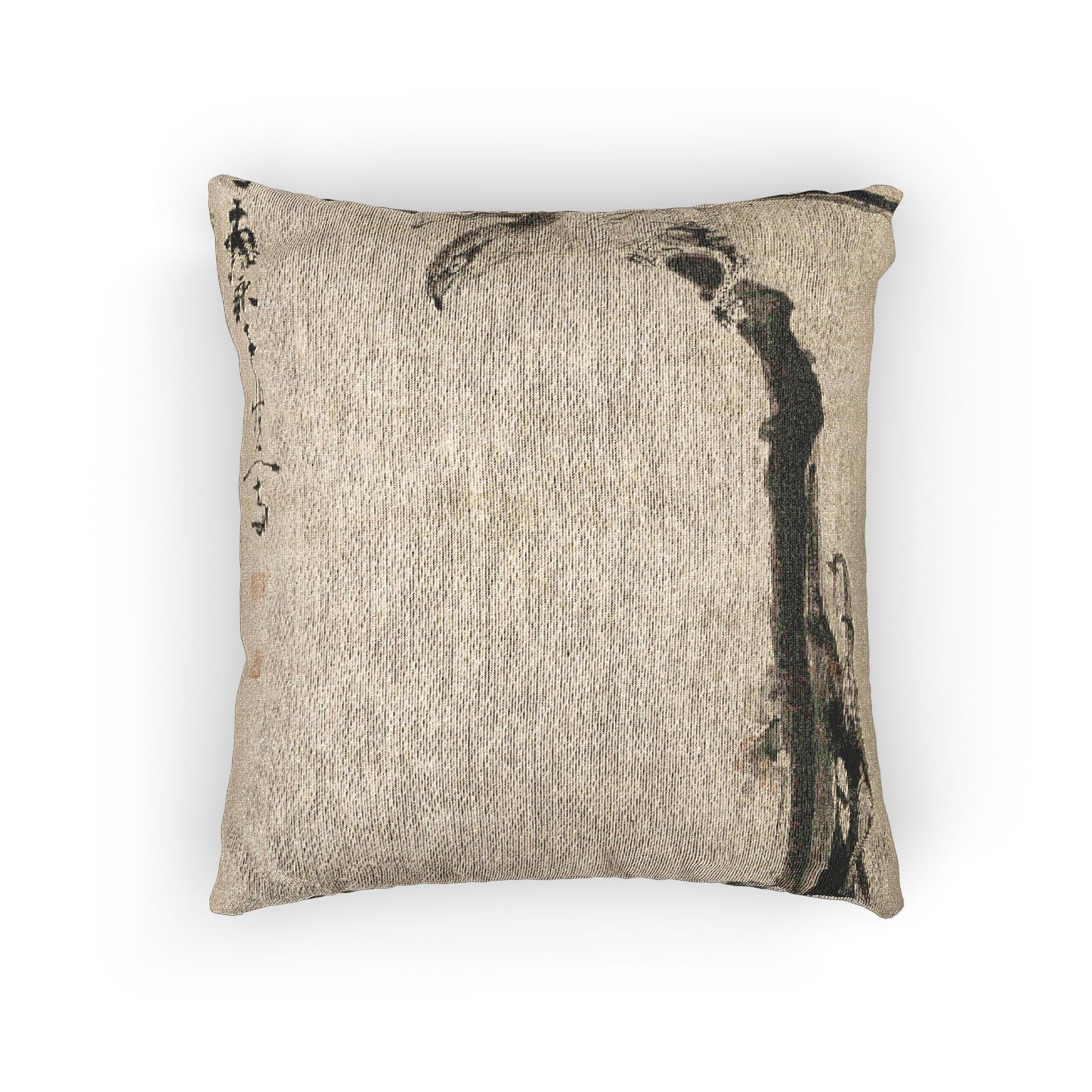 Eagle on a Tree Trunk Woven Pillow