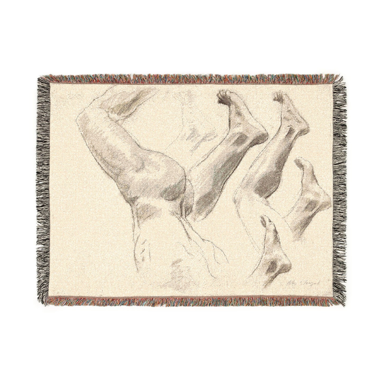 John Singer Sargent - Sketches of Legs and Feet | Woven Tapestry Blanket