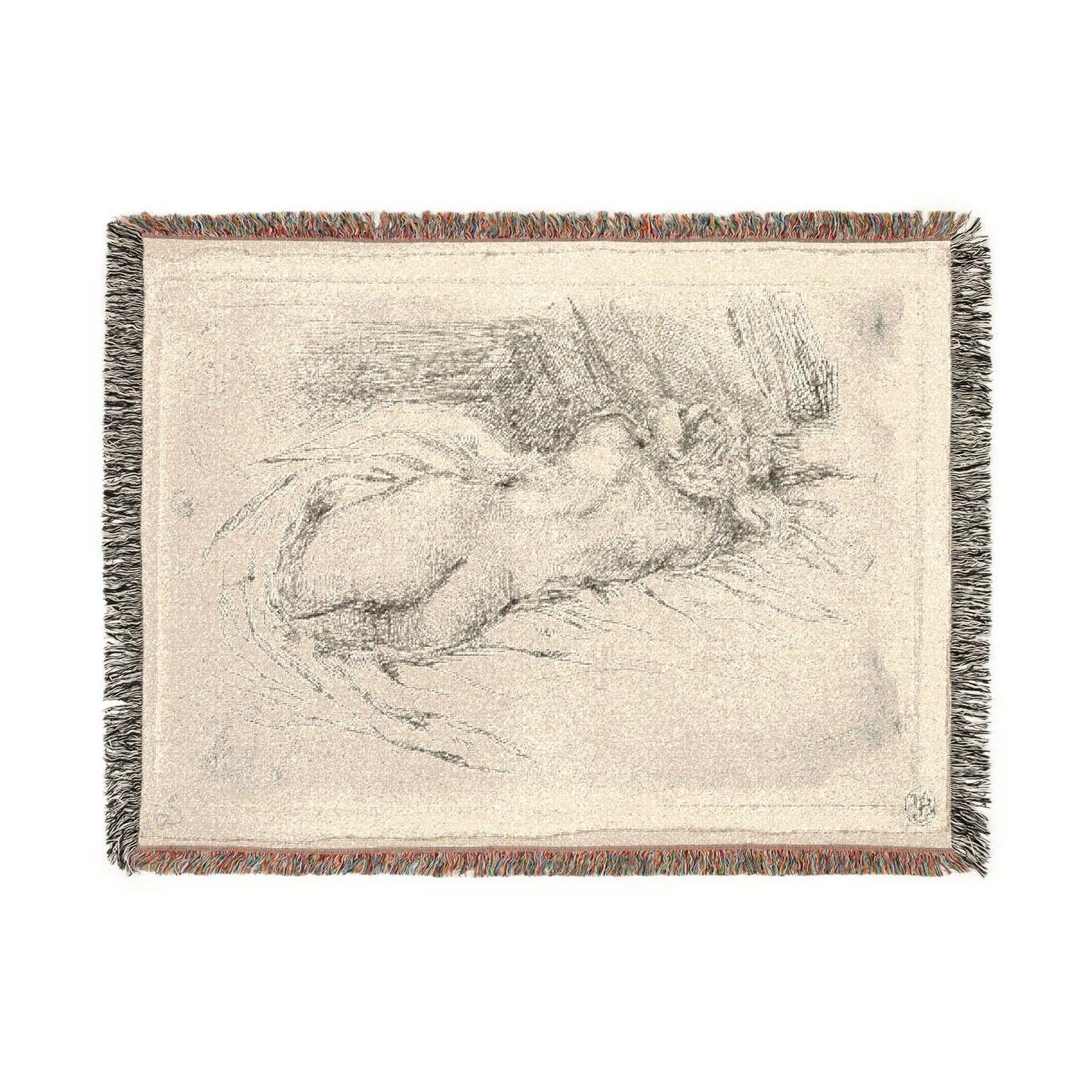 Eugène Delacroix - Study of a Woman Seen from the Back | Tapestry Blanket