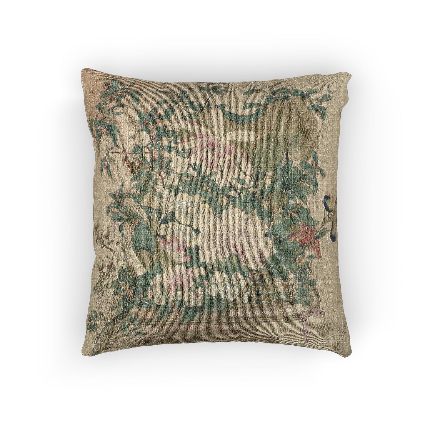 Flowers of the Four Seasons Woven Pillow