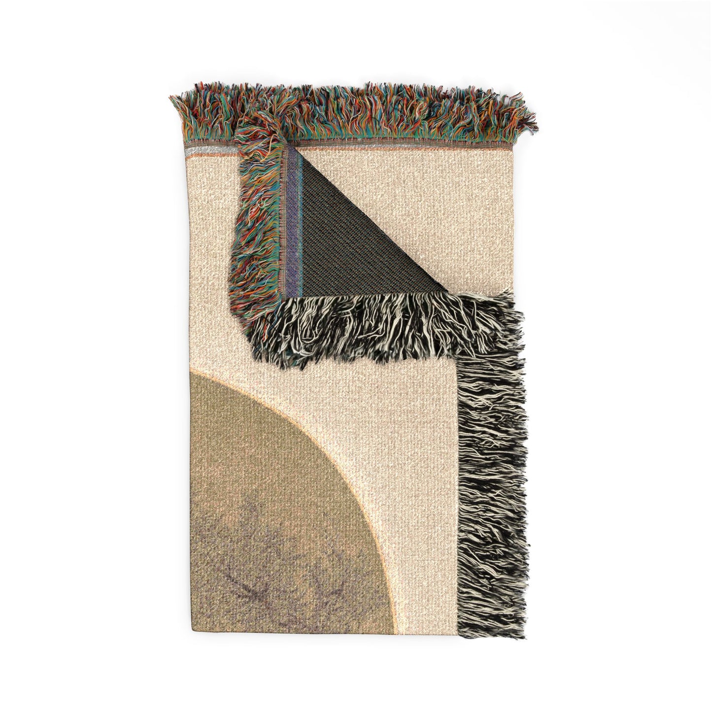 101_man-buffalo-and-calf | Woven Tapestry Blanket