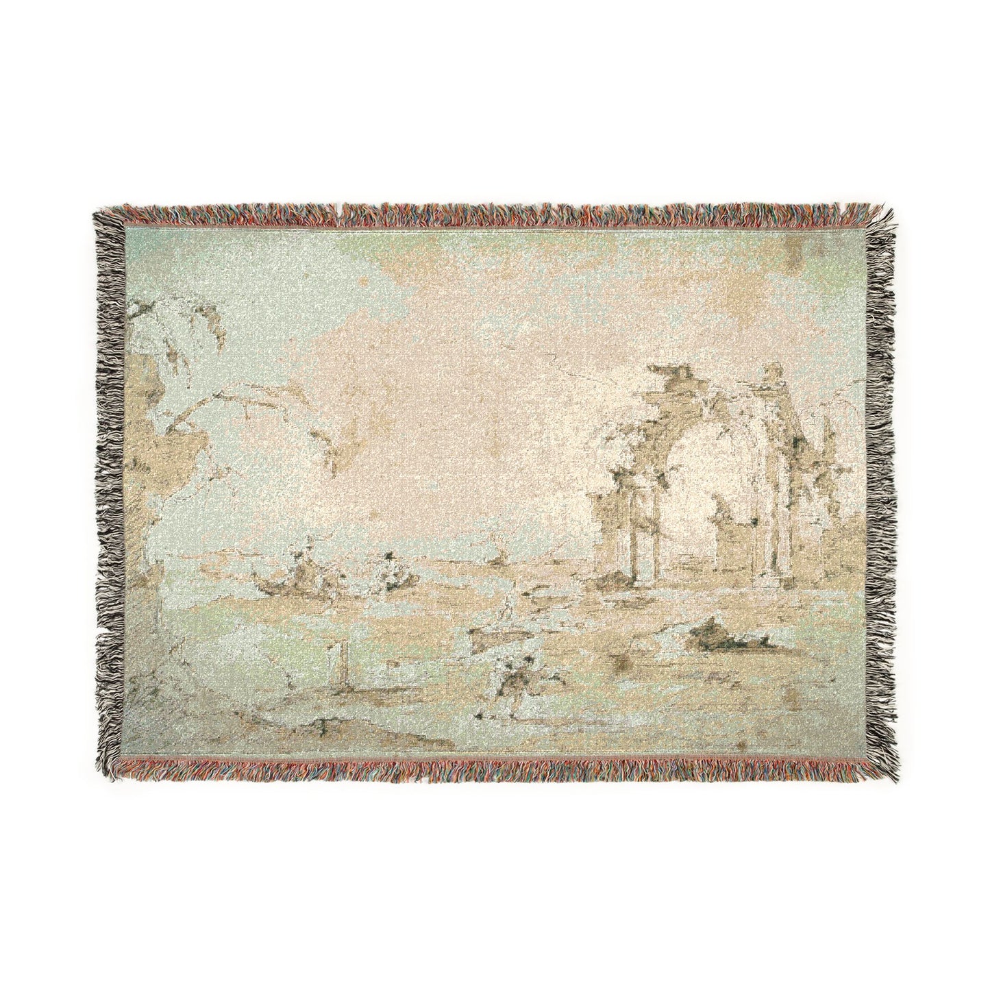 Francesco Guardi - Capriccio with a Squall on the Lagoon | Woven Tapestry Blanket