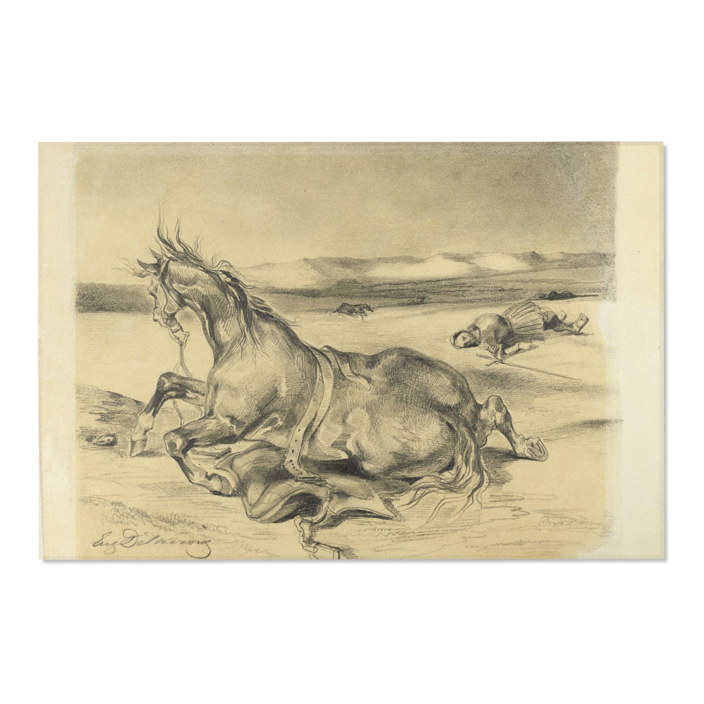 Eugène Delacroix - Fallen Horse and Dead Knight | Area Rug