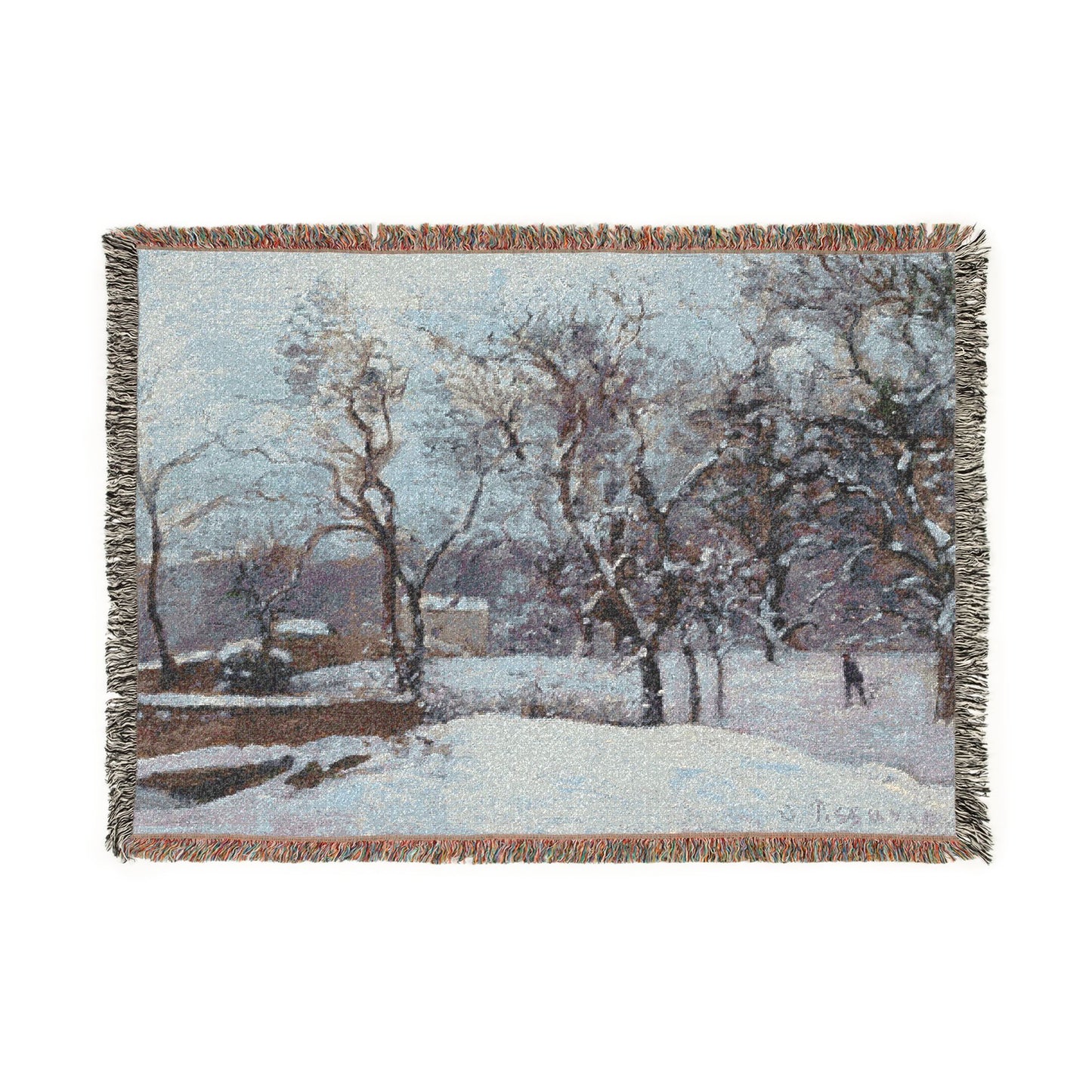 Camille Pissarro - Snow at Louveciennes | Woven Tapestry Blanket