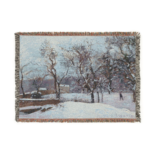 Snow at Louveciennes — Pissarro Tapestry Blanket