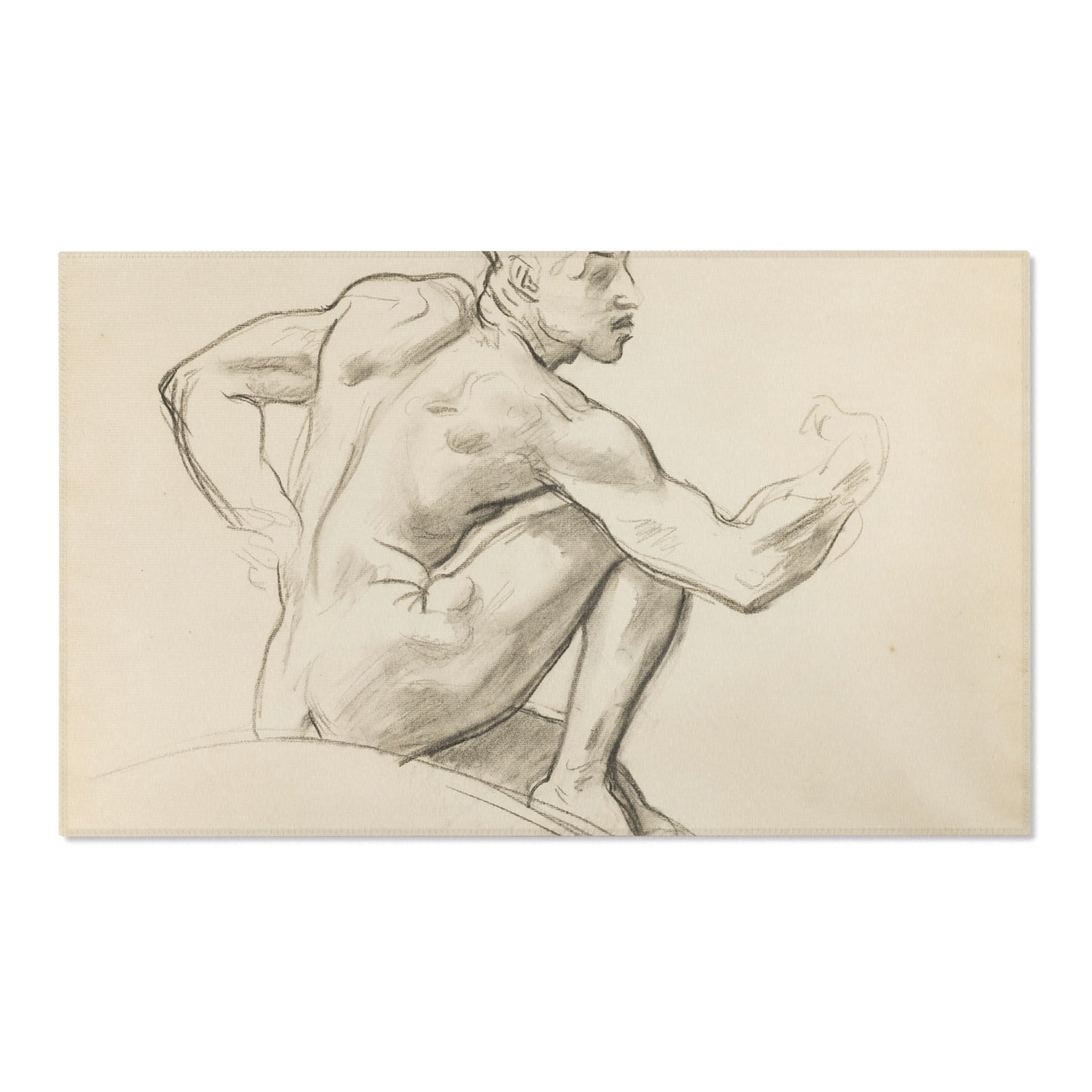 John Singer Sargent - Seated Male Nude | Area Rug