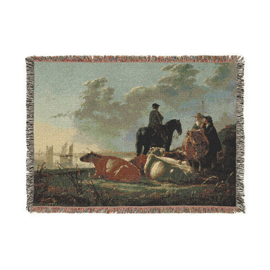 Peasants with Four Cows — Cuyp Tapestry Blanket